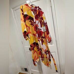 Vibrant Floral Button-Up Dress